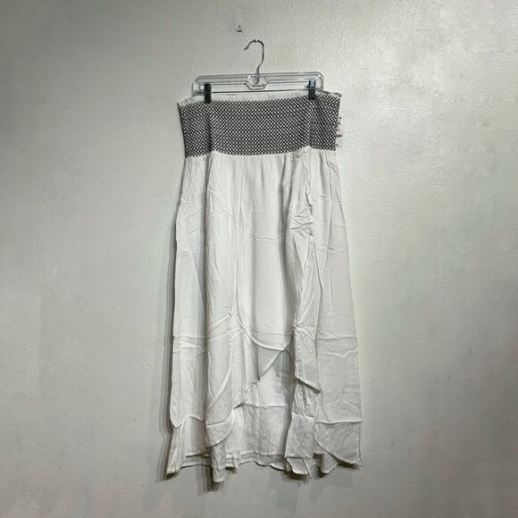 INC International Concepts White Smocked Waist Convertible Skirt Sz XL NWT - Picture 2 of 14